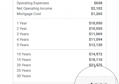 Hold Calculator Rent and BRRRR 30-year cash-flow projection